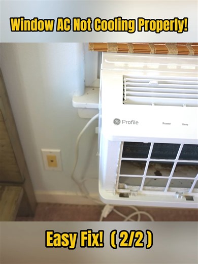 Window AC Not Cooling Properly - Easy fix! Part.2 #WindowAC #AirConditioner #HVACMaintenance #hvac #hvacrepair #airconditioning #acrepair #hvactech #hvactools #bluecollar #foryoupage #CoolingTips #SummerPrep #FixItYourself #DIY #SummerDIY #HowTo #HomeHack#fyp