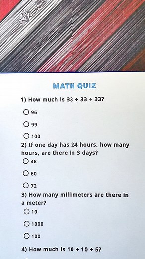 2.1K views · 16 reactions | Math questions: addition, multiplication, subtraction, division Can you get 7/7? #maths #quiz #QuizTime #trivia #question #learning #knoledge #knowledgeispower #foryoupageシ | Zehn Bartar | Facebook