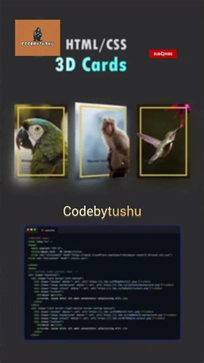 Create the 3D Image link By HTML, CSS, JS #codebytushu #html #css #js #coding