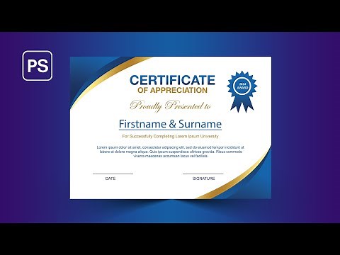 Printable Certificate Design | Academic Certificate | Photoshop Tutorial 2023