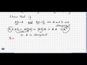 Linear Algebra 78, Idempotent Matrix