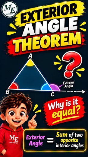 Why Is an Exterior Angle Equal to Two Interior Angles? #shorts
