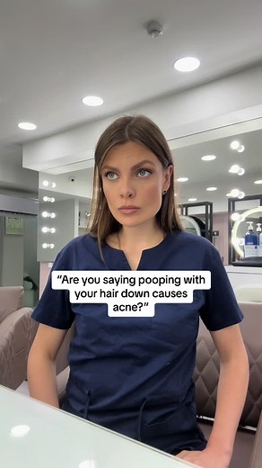 I know it sounds crazy, but it is true, pooping with your hair down is one of the most common acne cause. #acnecauses #acneskincaretips #acnetreatmenttips