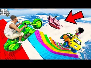 FRANKLIN TRIED IMPOSSIBLE U-SHAPED ROAD TO SKY PARKOUR RAMP CHALLENGE IN GTA 5 | SHINCHAN and CHOP