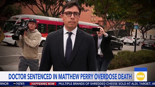 A doctor who pleaded guilty to supplying Matthew Perry with ketamine has been sentenced, becoming the first person to receive prison time in the actor’s 2023 overdose death. Trevor Ault reports. | Good Morning America