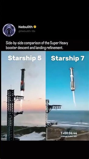 SpaceX Super Heavy Booster Landing Comparison 😳 #shorts