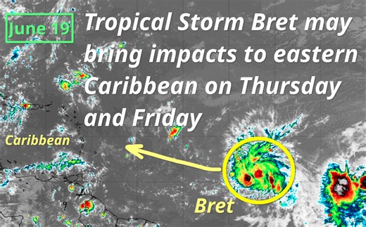 Tropical Tidbit for Monday Evening, June 19th: Tropical Storm Bret Likely to Impact Eastern Caribbean Islands Thursday and Friday | Tropical Tidbits