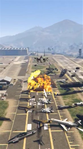 Israeli Air Base & Jets Destroyed by Iranian Fighter Jets With RPG Missiles System | GTA 5 #shorts