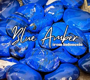 Indonesian Blue Amber Palm Stone: Genuine UV Reactive Gemstone - Etsy