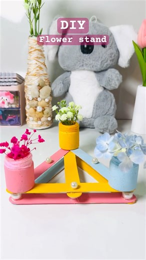 I made a moving flower stand 🌸✨#diy #craft #shorts