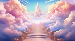 View from a drone on a sea of clouds to the horizon at dawn