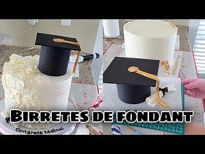 Graduation Cake Fondant Caps 🎓