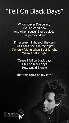 Fell On Black Days - Soundgarden #Soundgarden #LyricsVideo #Essb3TV