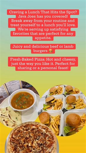 HUNGRY? 樂 Ditch those cravings and head to Java Joe’s! • Juicy burgers • Pizza • Butter chicken & curry with naan bread • Crispy fries, pastries & creamy frozen milkshakes/mochacinnos/hot mocha Call 6702355098 now to order ahead! @javajoes_saipan670 | JAVA JOE'S Saipan | Facebook