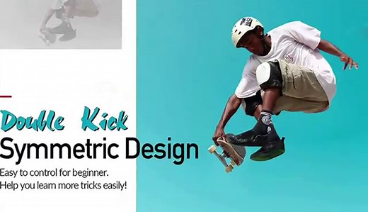 Skateboards for Beginners, 31 Inch Complete Skateboard for Kids Teens Adults, 7 Layer Canadian Maple Double Kick Deck Concave Cruiser Trick Skateboard