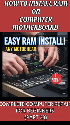 How to Install RAM in Computer Motherboard | Step by Step Beginner Guide #raminstall #ramkayselagaye