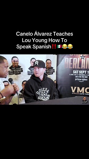 Canelo Alvarez Teaches Lou Young How To Speak Spanish‼️🇲🇽😂😂😂😂 “Viva Mexico Cabrones!” 🥊🇲🇽🇵🇷 @Premier Boxing Champions YouTube.com/LouYoung3. LINK IN BIO‼️#TheLouYoungShowOnTheGo #foryou #foryoupage #caneloalvarez #caneloberlanga #edgarberlanga #louuuyoung #louyoung #TheLouYoungShow #HappySaturday #mexicanindependanceday #mexicanindeoendenceweekend