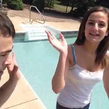 How a bro treat the youngest sister beside swimming pool