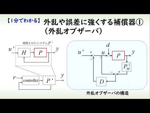 [制御] 外乱や誤差に強い構造 part 1 外乱オブザーバ（１分でわかるシステム制御理論#2）