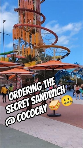 We ordered the SECRET burger at CocoCay's Snack Shack! 🤫🍔 #CruiseFood #CocoCay #RoyalCaribbean