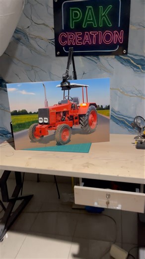 Diy Tractor Neon Poster with Blinking Indicator 🚜
