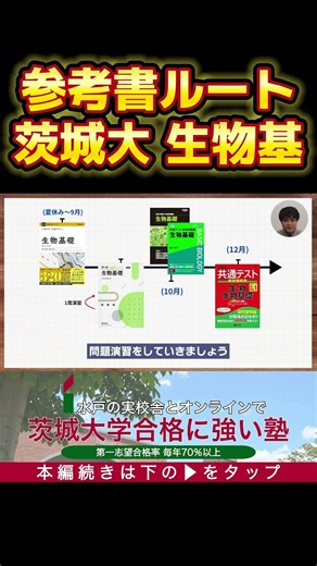 【参考書ルート】茨城大学合格のための生物基礎 #大学受験 #茨城大学 #国公立大学 #共通テスト #参考書ルート #生物基礎 #勉強法 #勉強計画