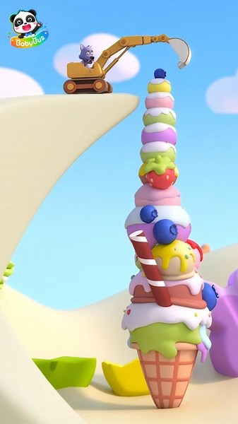 🐺I Love Giant Ice Cream!🍦 #BabyBus #KikiMiumiu #SummerSongs #Children #Kids #shorts