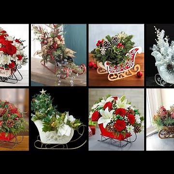 Top 30+ Christmas Sleigh Arrangements |Sleigh Centerpieces |Holiday Decor| Christmas Sleigh Decor