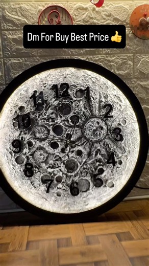 🌕 Glowing 3D Moon Clock Art Design ✨ #shorts