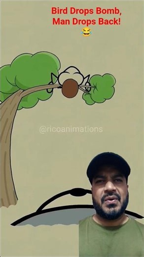 When Bird Poops, Man Strikes Back 🤣#reaction#greenscreen#shorts#viral