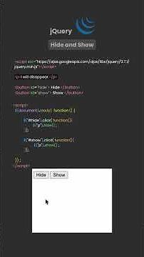 jQuery Effects - Hide and Show