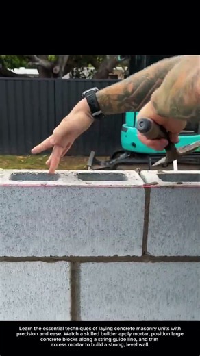 Mastering Concrete Block Laying 🧱 #blocklaying #construction #masonry
