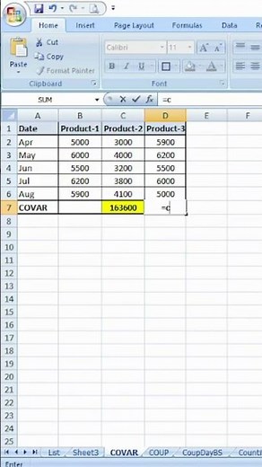 COVAR Function In Excel Useful In Finance, Statistics, And Data Analysis