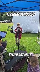 I don't love nobody. Fiddling around at the Keizer Art Walk. #fiddlemusic #kidmusician
