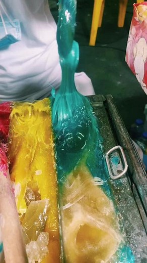 Colorful Candy Making Process in a Workshop