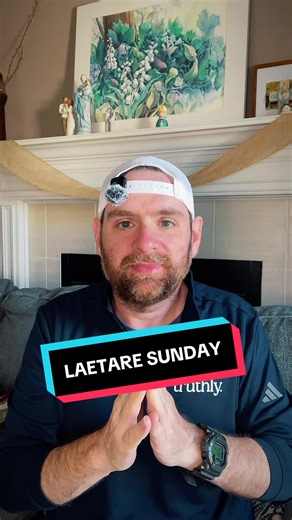 The Fourth Sunday in Lent is known as Laetare Sunday, the halfway point of the Lenten season. We rejoice in knowing we are halfway to the glorious Easter Sunday when Christ rose form the dead to show that the grave, death, and sin had no hold on Him! #catholic #catholicism #catholicfaith #catholictiktok #catholictok