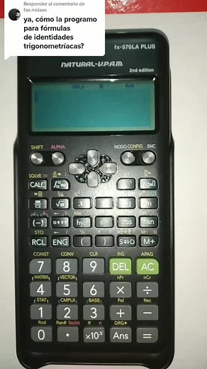 Programación de fórmulas de trigonometría en una calculadora científica
