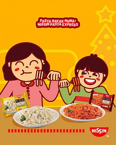 Gawing merry ang merienda with some fun pasta!  Enjoy some #NissinPastaExpress Creamy Carbonara and Sweet Filipino Style at mag-#PastaBreakMuna! | Nissin Instant Noodles Philippines | Facebook