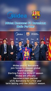 Smarte Haushaltslösungen treffen auf Fußballtradition ⚽🆕 Ab der Saison 2026/27 ist Midea stolzer Partner des FC Barcelona 💪 Wir freuen uns riesig auf die kommenden 5 Jahre an der Seite des Spitzenclubs! Jetzt mehr erfahren: www.midea.com/de/news #partner #sponsorship #fußball #fcbarcelona #midea #MideaDeutschland | Midea