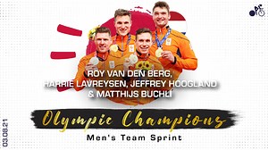 53K views · 153 reactions | Listen to the reaction from the Dutch track cyclists who won the Gold medal in the men’s team sprint at the Tokyo 2020 Olympic Games. Roy van der Berg, Harrie Lavreysen, Jeffrey Hoogland and Matthijs Büchli set a new and final Olympic record (41’’369) to win gold from Team GB (Ryan Owens, Jack Carlin and Jason Kenny), who had to settle for silver. | UCI | Facebook