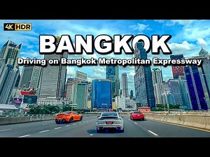 🇹🇭 4K HDR | Driving in Bangkok Expressway | Skyscraper Downtown Bangkok 2023