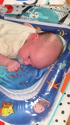My boy loved his first time on his water wat, straight to sleep for him🤣💙#baby #boy #blue #watermat #tummytime #chilling #sleep #fy #fyp