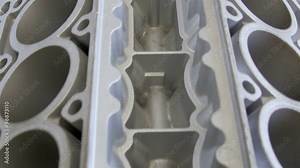 Close up look of the machinery inside a car. The engine blocks and valves that is also known as cylindrical blocks Stock Video