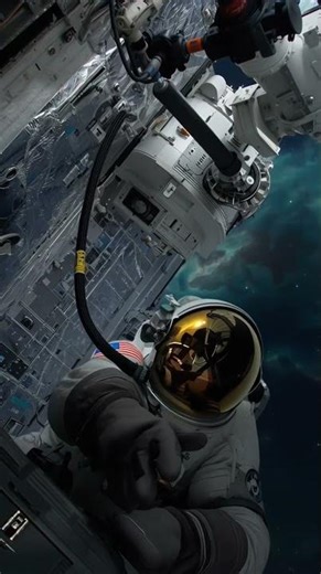 The immense scale of a spacewalk,where human ingenuity floats above our fragile Earth.#iss #aivideo