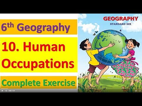 Exercise 10 Human occupations 6th Std - Geography questions answers exercise - Maharashtra board