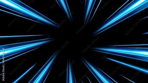 Rotating Blue Rays in Motion Effect, Swirl Light Color Trails, 4K High Quality Video