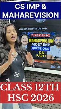 LIVE Class 12 HSC CS Paper 1 MahaRevision 🔥 Most Important Questions #maharashtraboard #hsc2026