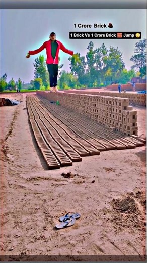1 Brick Vs 1 Crore Brick 🧱 Jump 😳 #shorts #Filp #ashortaday
