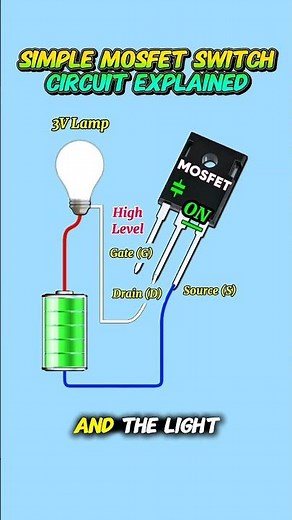 Simple MOSFET Switch Circuit Explained... Diy Electronics #Electronicstudents #MOSFET #mosfets