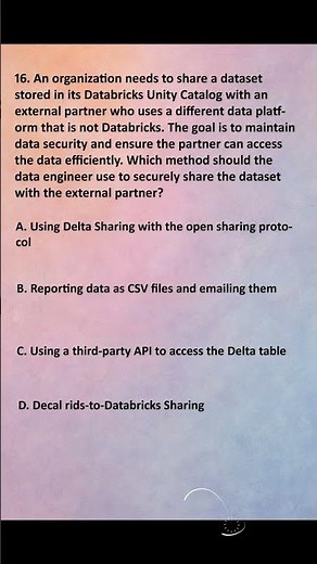 Databricks Certiﬁed Data Engineer Associate - Q 16 100% EXAM PASS